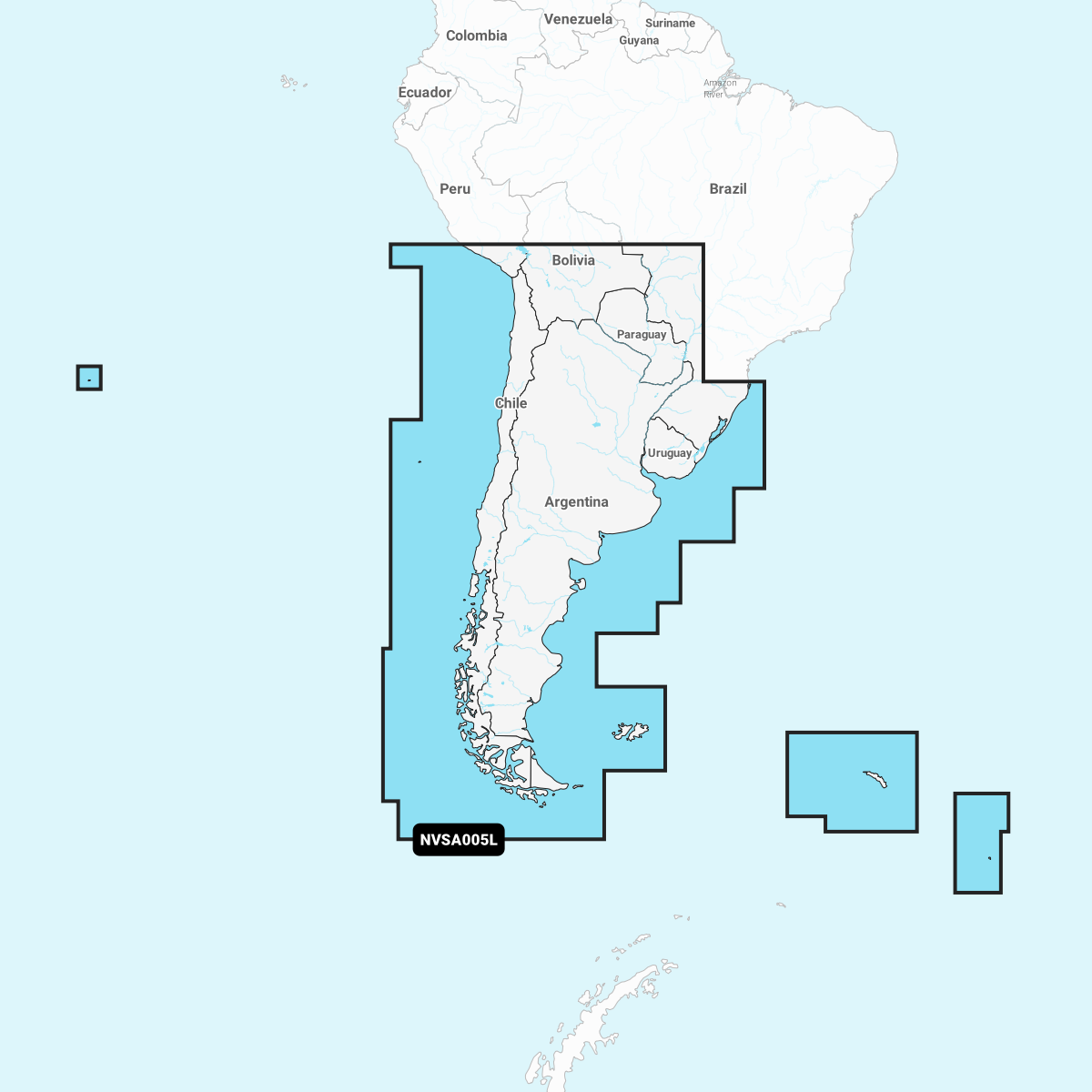 CARTA NAUTICA NAVIONICS VISION+ , CHILE, ARGENTINA, E ISLAS DEL ATLANTICO ESTE
