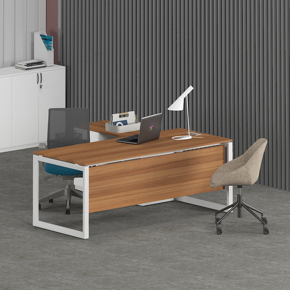 Milo Office Executive Desk (with Side Cabinet) - Office Store Office Furniture Manufacturer & Supplier Dubai