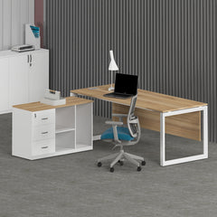 Milo Office Executive Desk (with Side Cabinet) - Office Store Office Furniture Manufacturer & Supplier Dubai
