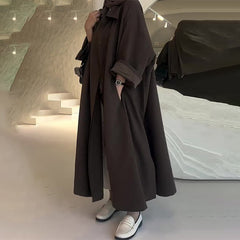 Women's Solid Color Simple Style Loose Versatile Coats