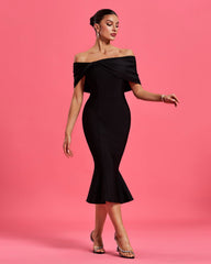 Off Shoulder Fishtail Bandage Dress