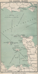 Ferry routes to the CHANNEL ISLANDS. Jersey Guernsey. WARD LOCK 1921 old map