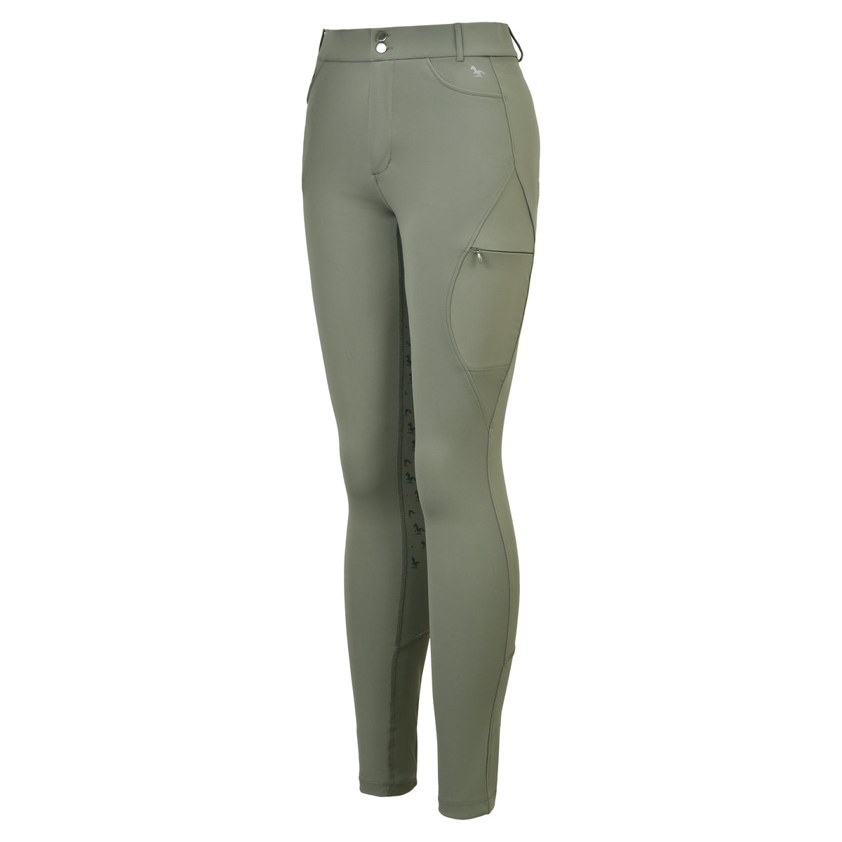Hoof & Haute Women's Horse Riding Pants Side Zipper Pockets | Silicone Full-Seat Breeches | Equestrian Performance