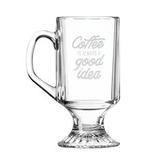 Engraved 10 oz Clear Footed Coffee Mug