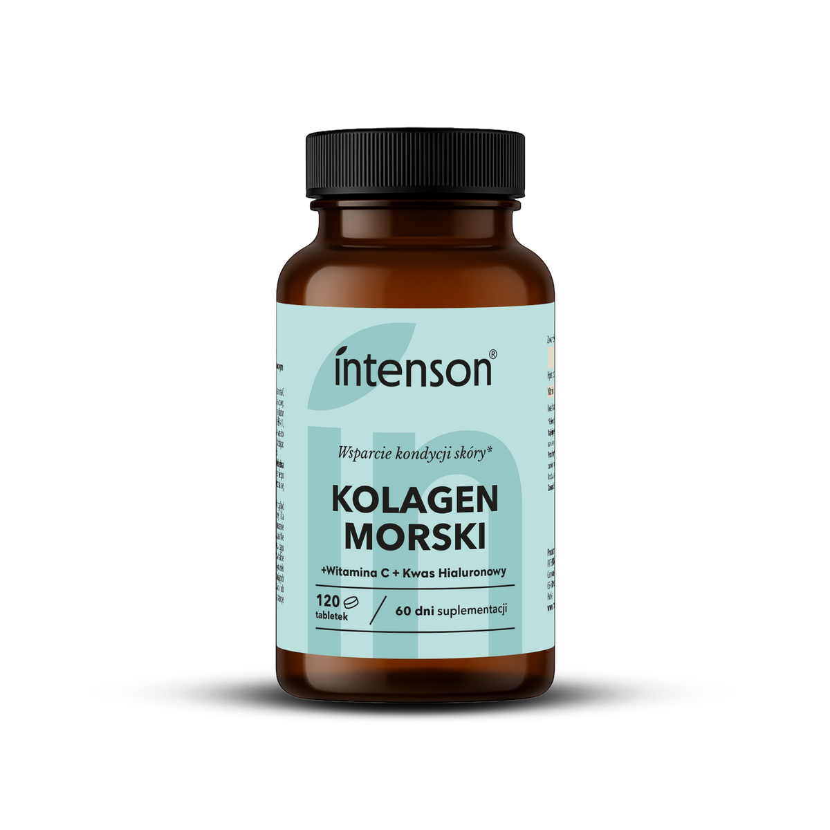 Kolagen morski Anti-Age z kwasem hialuronowym i witaminą C 500 mg, 120 tabletek - Intenson.pl