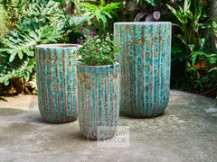 Janis Round Planter Atlantic Green Rust