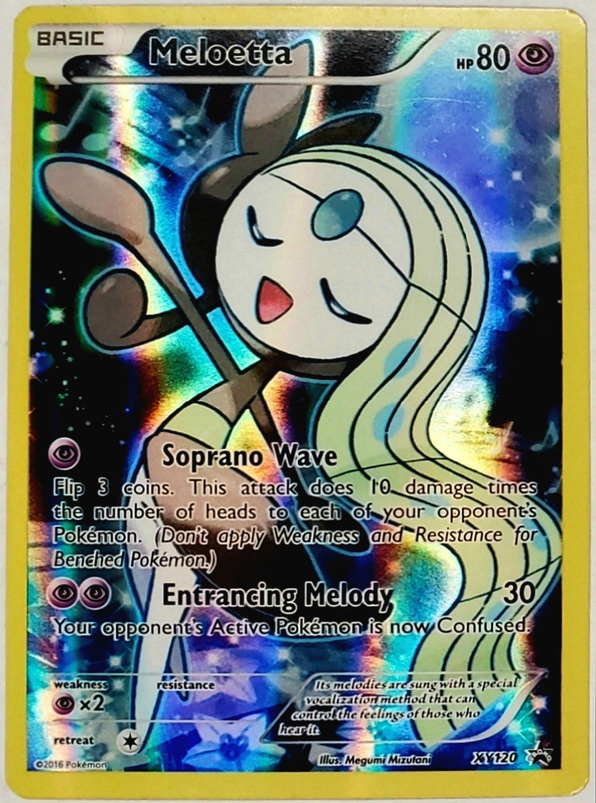 Pokemon, Meloetta, XY120, Full Art, Holo Rare, Rare, Holo, Holgraphic, Foil, Mythical, Collection Box, HP80, HP 80, Card, Pokemon,XY, X and Y, X&Y, Black Star, Promo, Set, 2016, Pokemon Cards, Rare, Singles, TCG, CCG, Tournament, Wizards, WOTC, Hobby