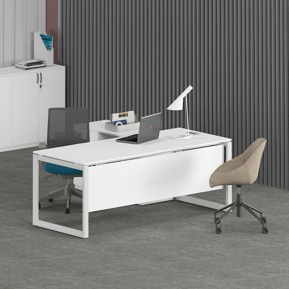 Milo Office Executive Desk (with Side Cabinet) - Office Store Office Furniture Manufacturer & Supplier Dubai