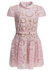 Floral lace flared dress