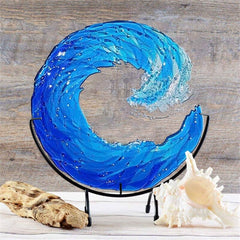 Skanto | Glass Skulptur av Havbølge - AquaWave