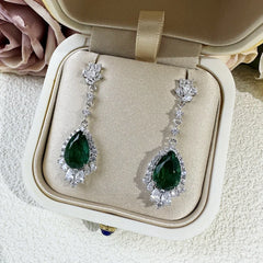 Boucle d'Oreilles Verte Mariage