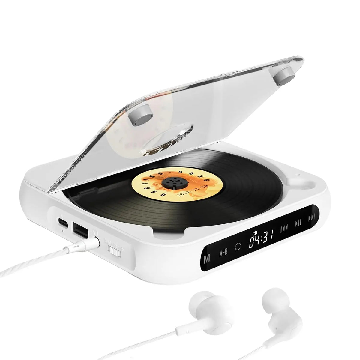 Lecteur CD Bluetooth Portable Ultra Plat à Grande Autonomie