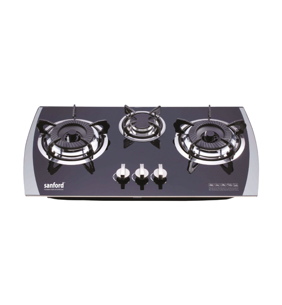 Sanford Extra Hard Tempered Glass Top 3 Burner Pantry Top Gas Cooker - SF 5404GC