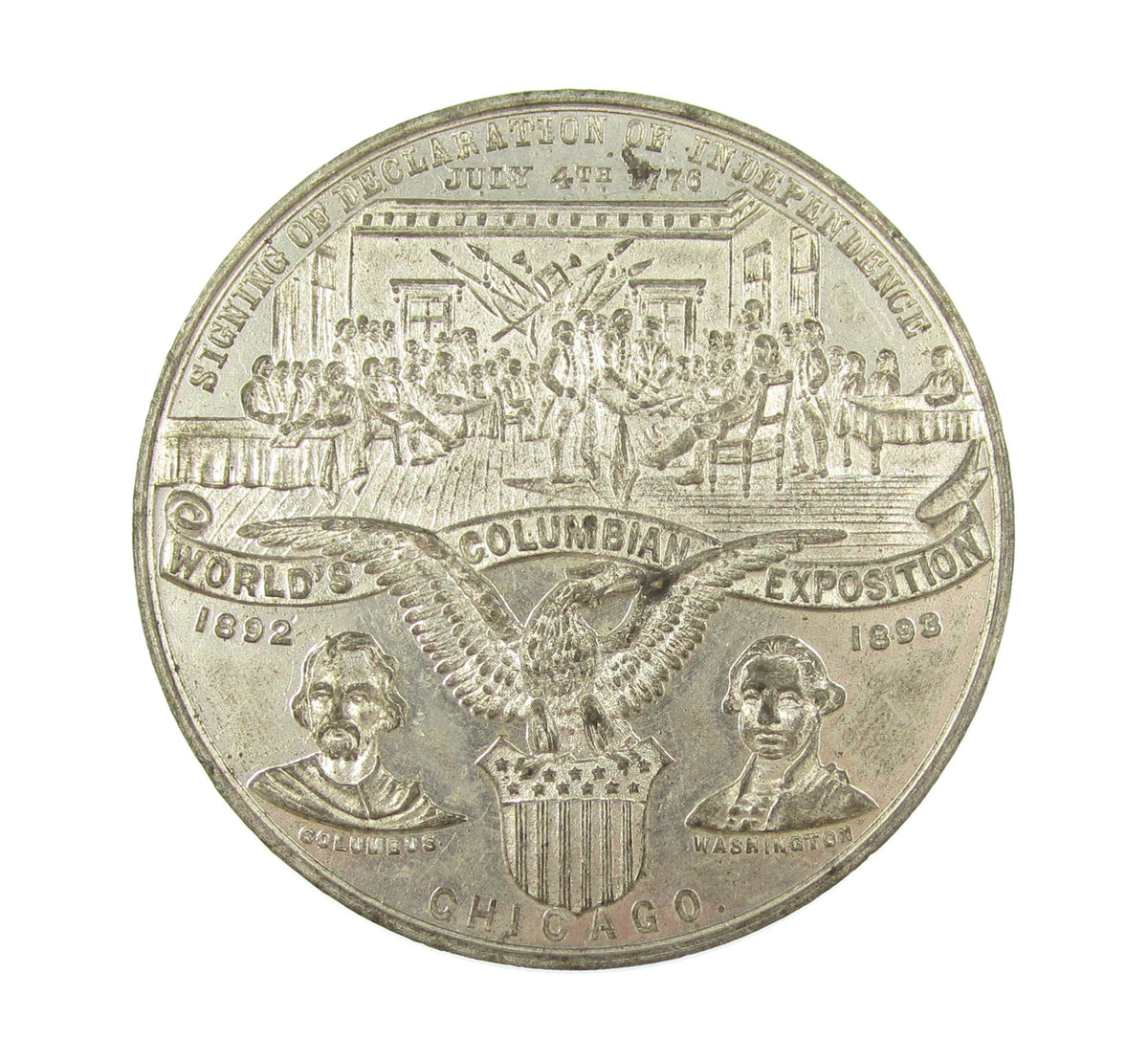 USA 1893 Columbian Exposition Landing Of Columbus 58mm Medal