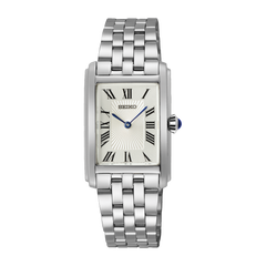 Seiko Quartz Ladies Gold Tone Rectangular Classic Watch SWR083P1