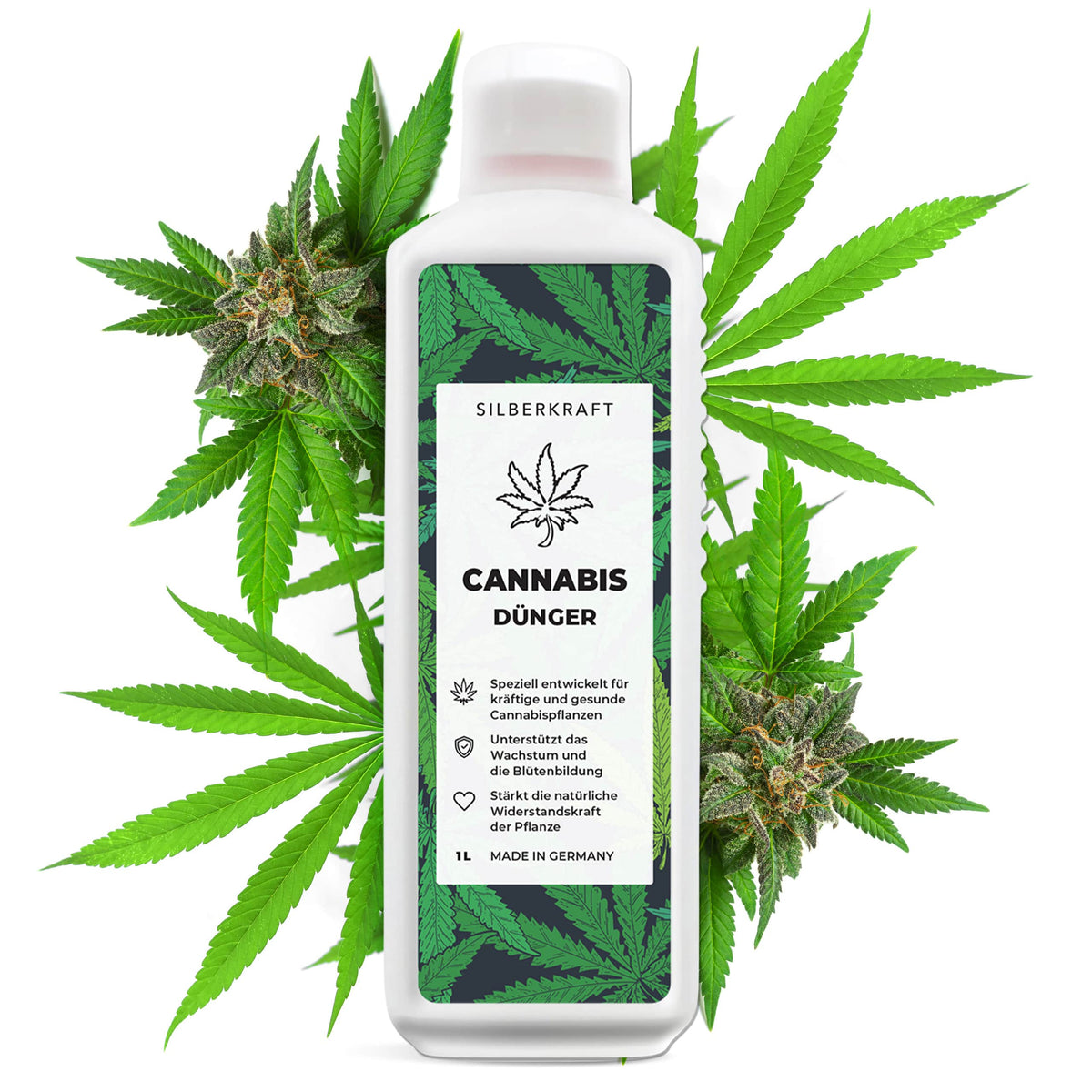 Cannabis Dünger - Mineralischer NPK Flüssigdünger mit Stickstoff - Dünger für Cannabispflanzen - Hanf Dünger - Silberkraft