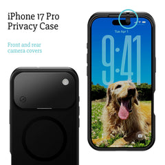 iPhone 17 Pro privacy case with camera cover and lens protector – Spy-Fy