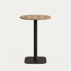 Produktbillede af KAVE HOME Saura udendørs høj barbord firkantet fod natur akacie og sort metal Ø70x99 i premium kvalitet