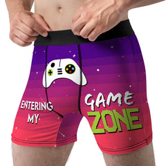 Entering My Gaming Zone Over Print Men's Boxer Brief