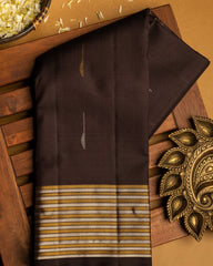Varamahalakshmi Dark Brown & Dark Brown Kancheepuram Buttis Saree