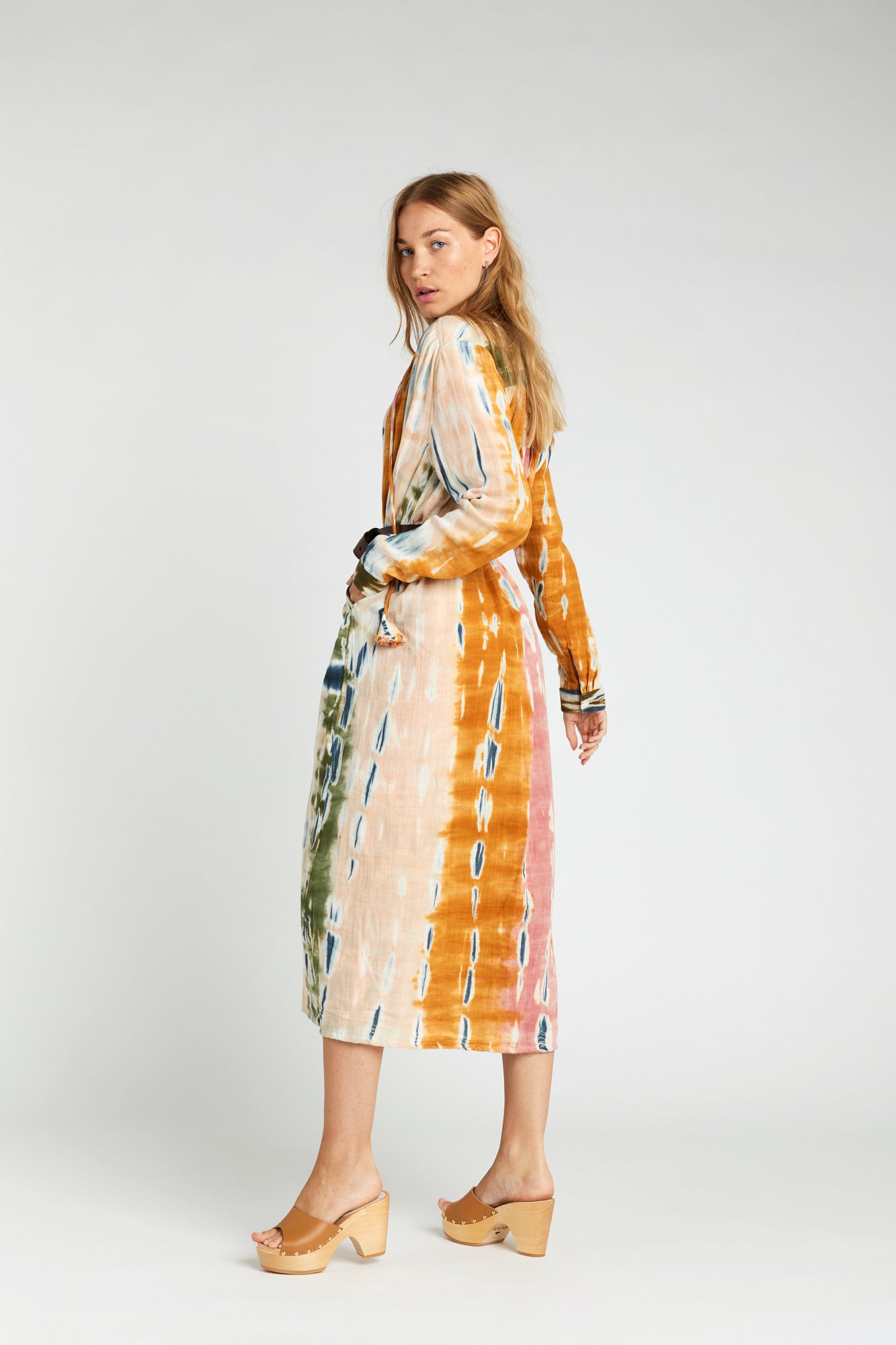 Long Pink Tie and Dye Dress