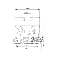 Palbit Arbor Mounting Holder - For RP1204 Inserts - 51mm Cutter Diameter - 181122100