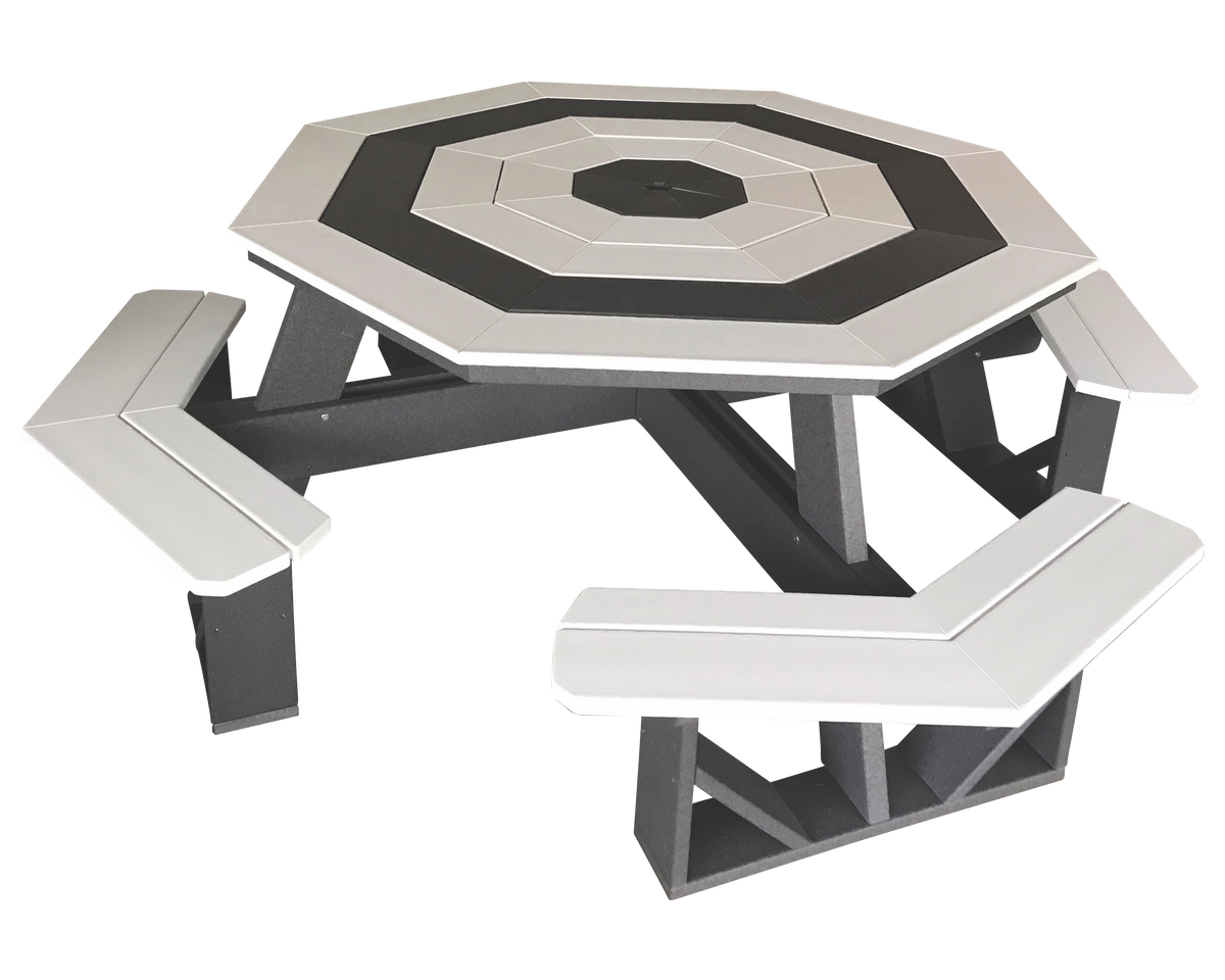 Tru 180 Octagonal Picnic Table in White Finish