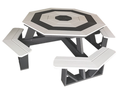 Tru 180 Octagonal Picnic Table in White Finish