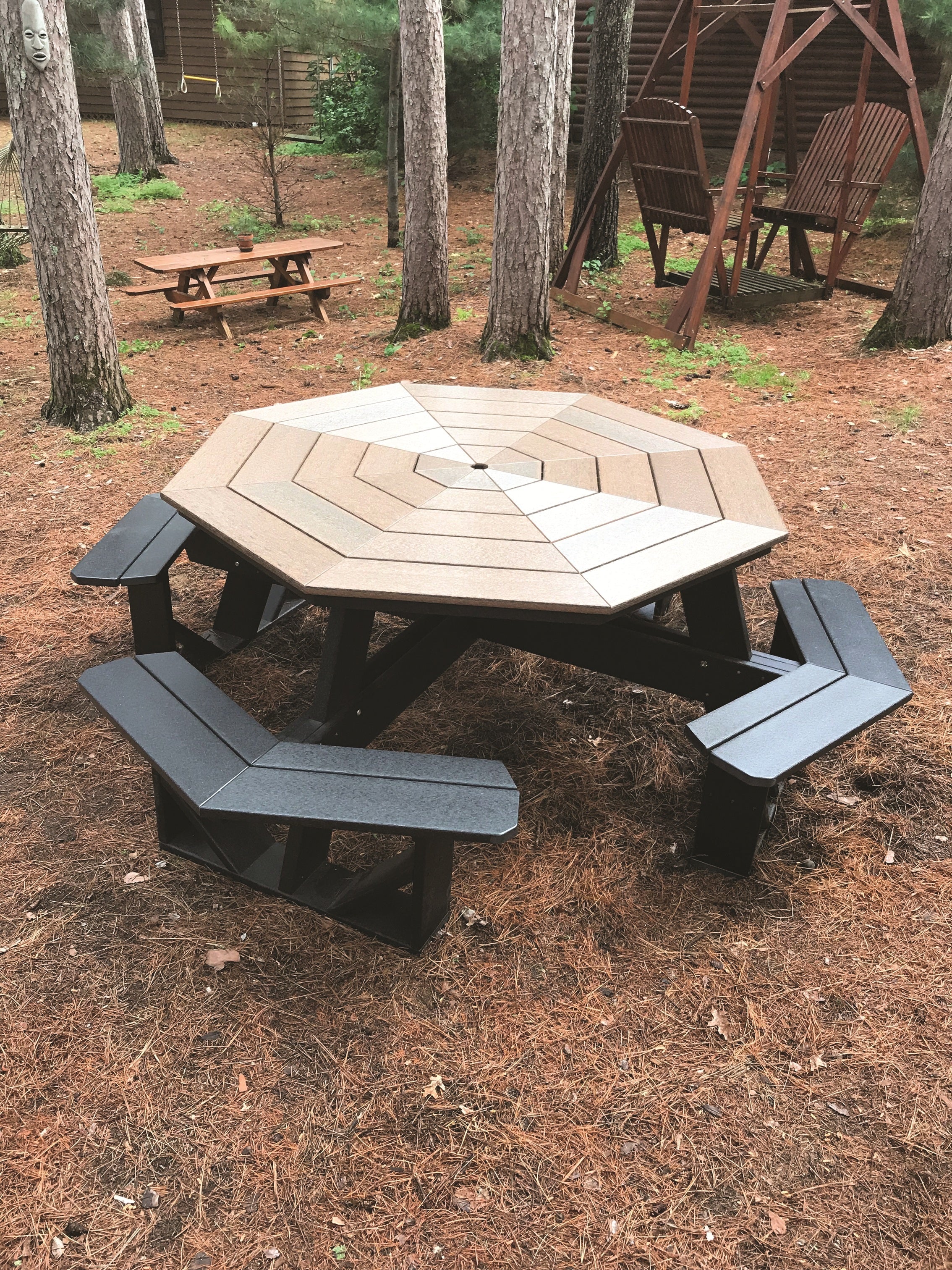 Tru 180 Octagonal Picnic Table in White Finish Outdoors