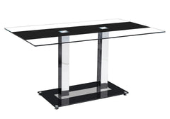 Table manger chromé verre noir TAM New Design