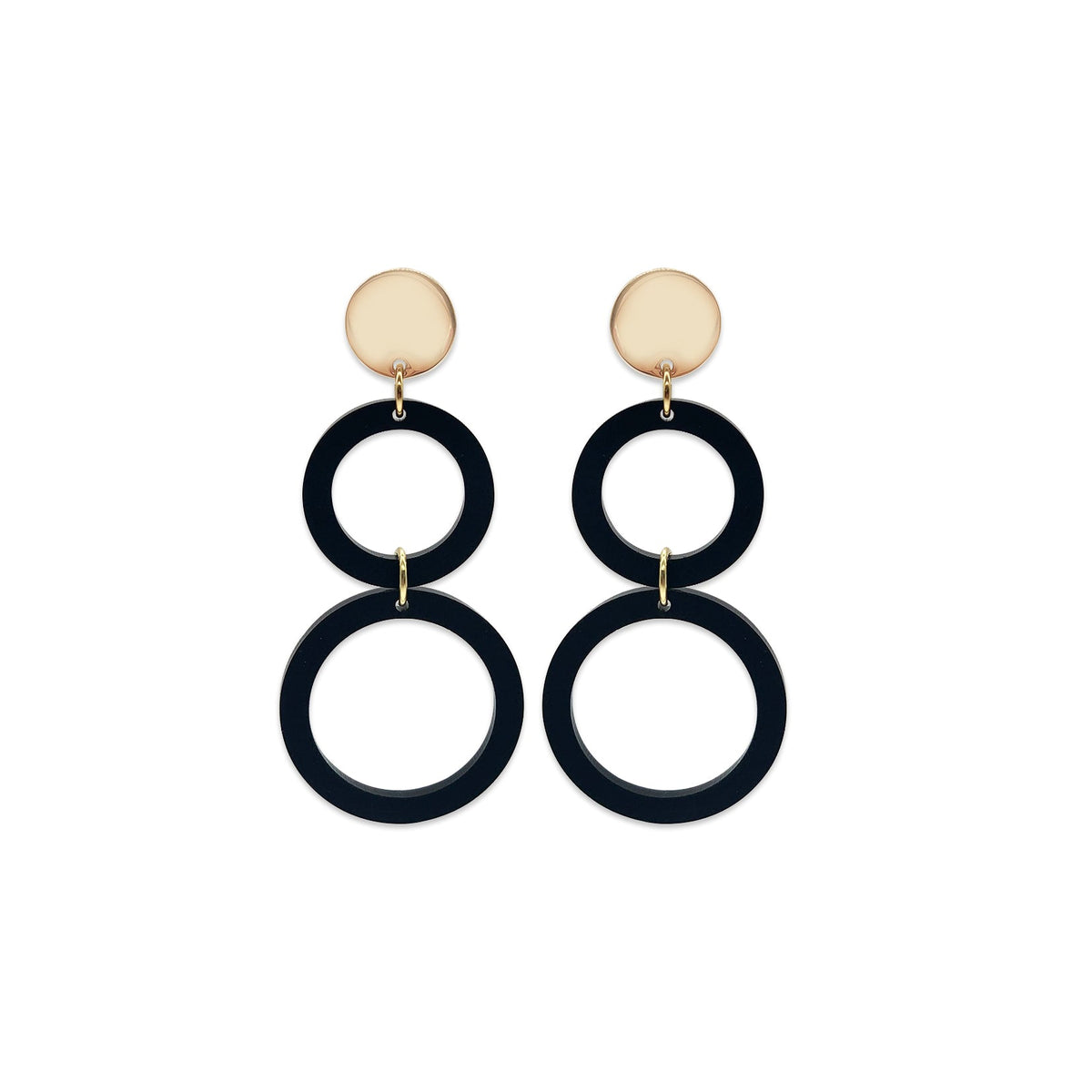 The Eighties Circle Earrings - Black