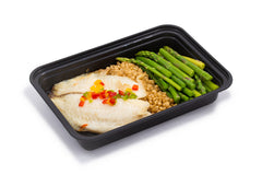 Tilapia, Parmesan Crusted 8oz, with Green Beans and 1/4th Cup Basmati Rice + Avocado