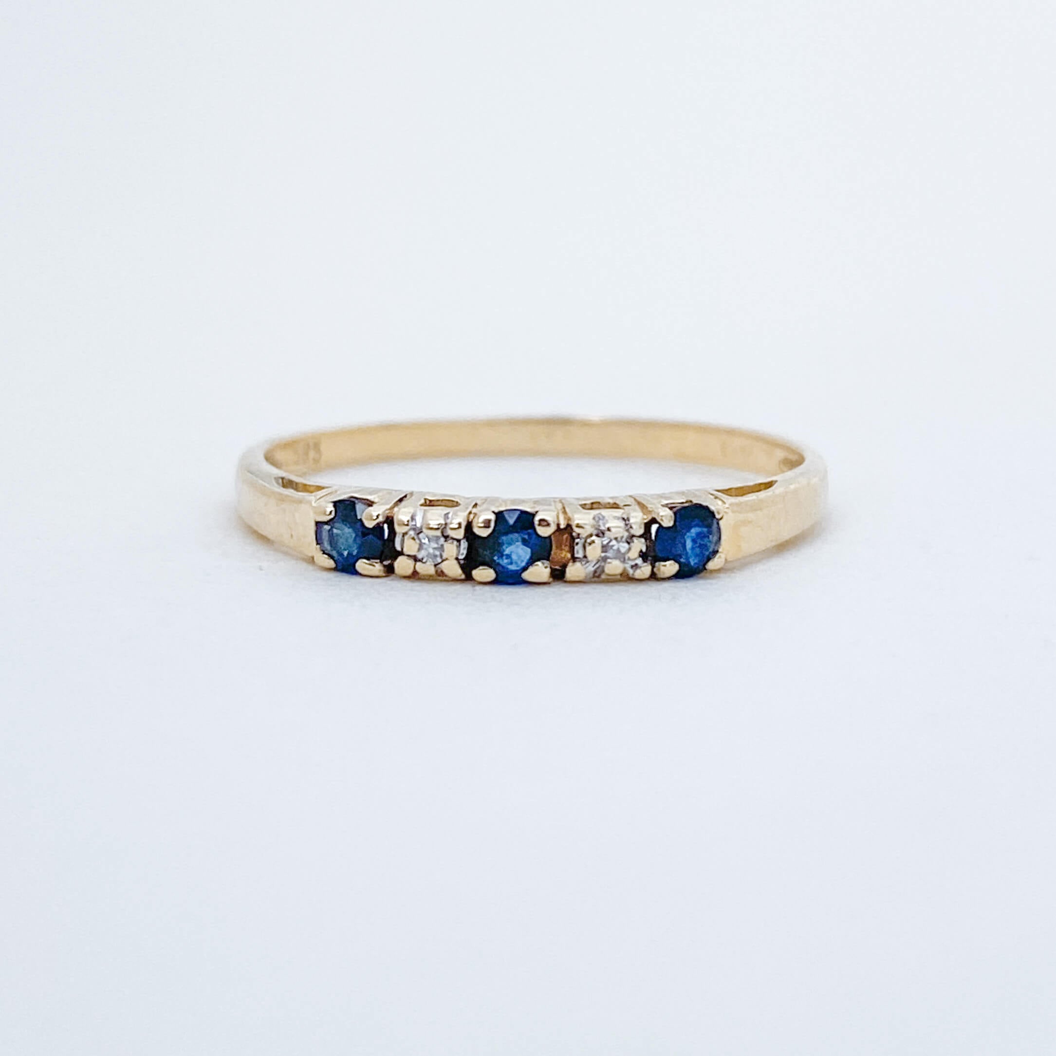 Vintage Sapphire & Diamond Half Eternity Ring