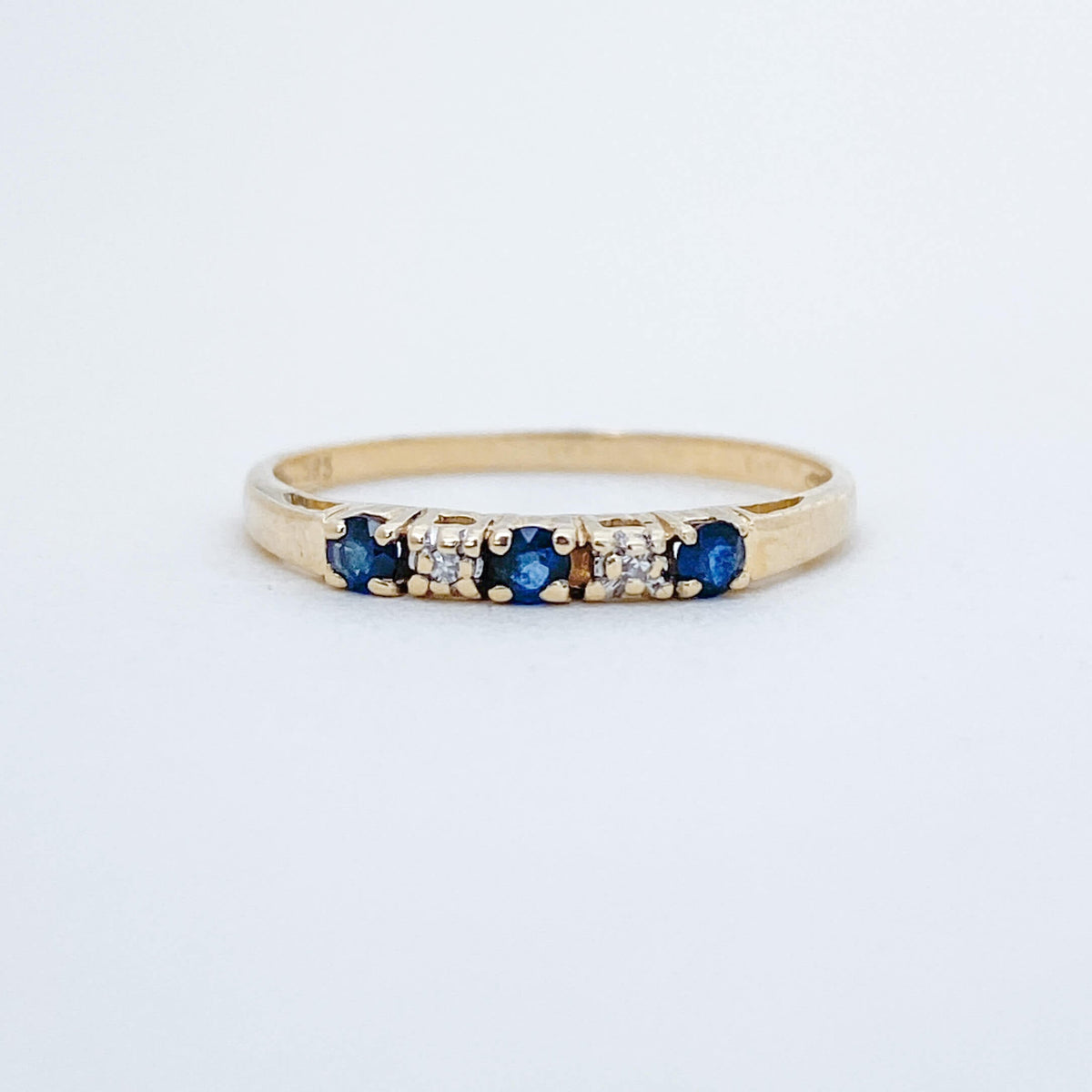 Vintage Sapphire & Diamond Half Eternity Ring