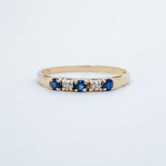 Vintage Sapphire & Diamond Half Eternity Ring