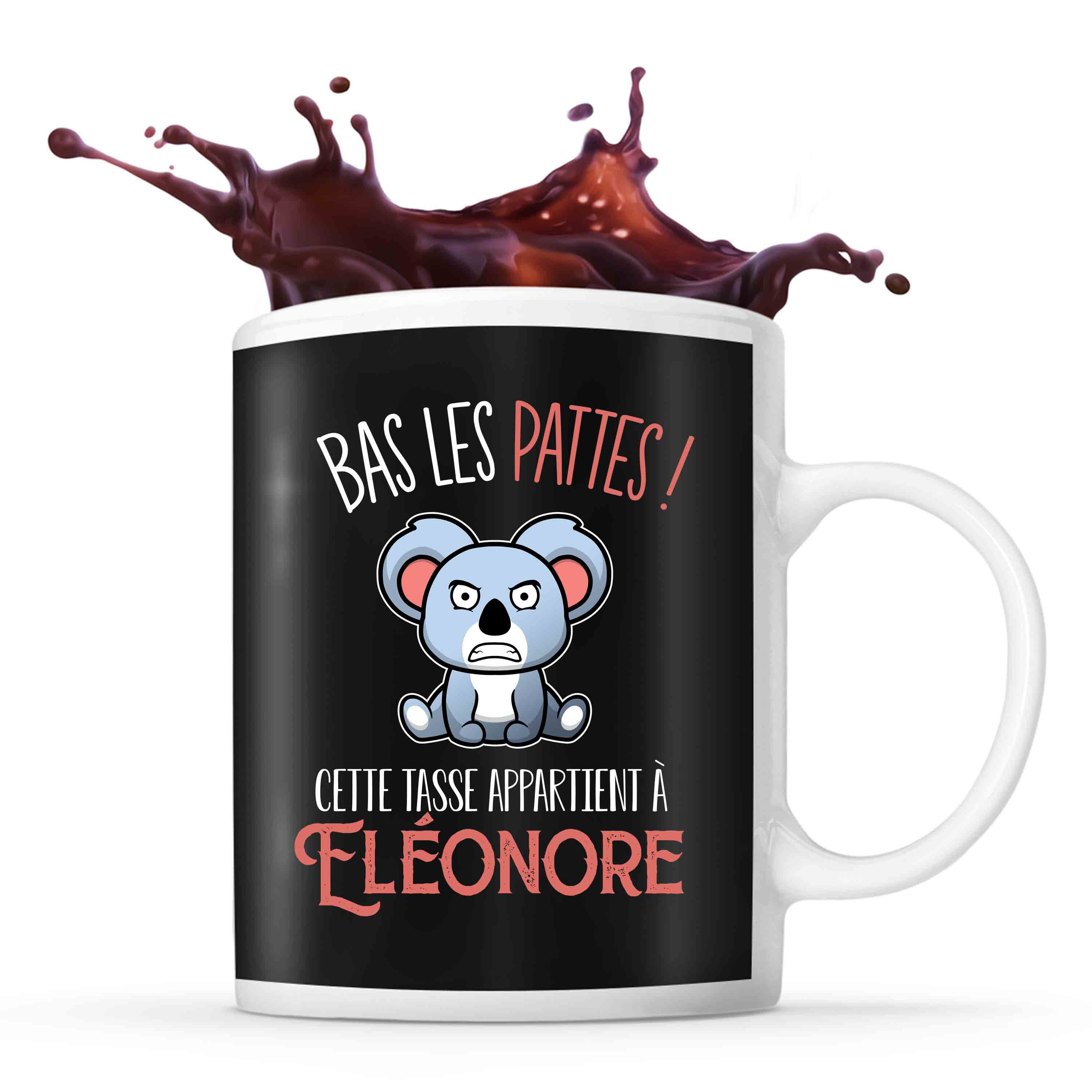Mug Eléonore Bas les pattes Koala | Mug Prénom pour femme | Collection Animaux grognon mais mignon - Planetee