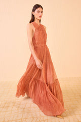 Saffron Silk Chiffon Freesia Gown - Front View | Ulla Johnson