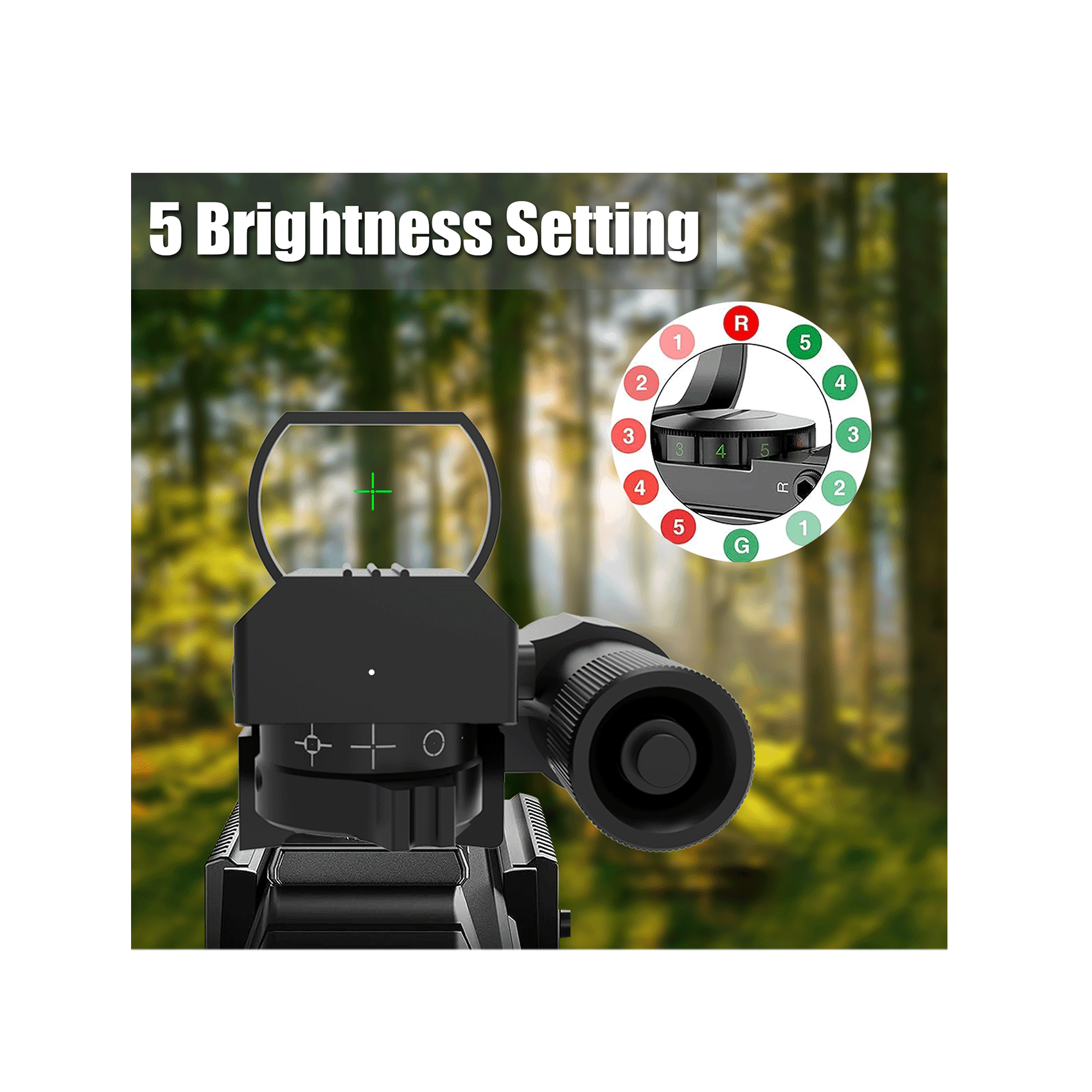 UUQ 1X22X33 Reflex Red Dot Sight - 4 Reticle Red & Green Dot Optics with Integrated Green Laser for 20mm Rail - UUQ Optics