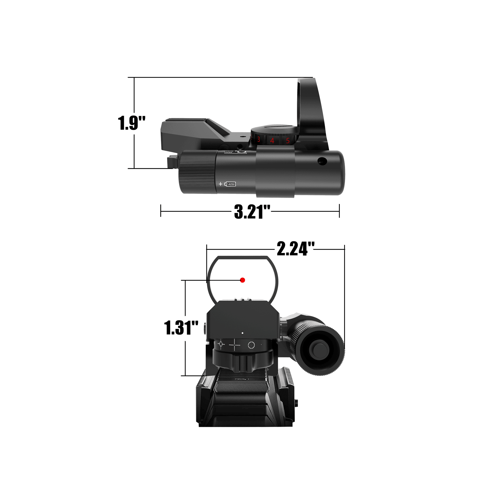 UUQ 1X22X33 Reflex Red Dot Sight - 4 Reticle Red & Green Dot Optics with Integrated Green Laser for 20mm Rail - UUQ Optics
