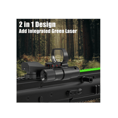 UUQ 1X22X33 Reflex Red Dot Sight - 4 Reticle Red & Green Dot Optics with Integrated Green Laser for 20mm Rail - UUQ Optics