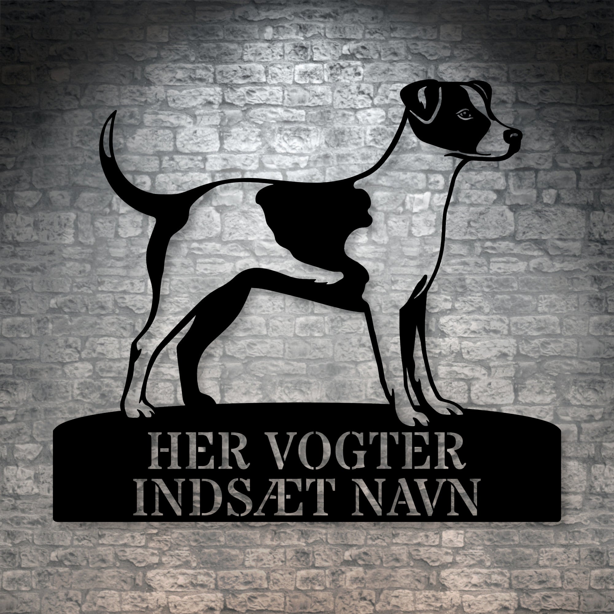 Unik Dansk-Svensk Gårdhund hundeskilt metal navneskilt