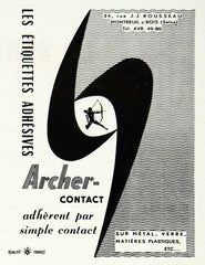 1958 Ad Archer-Contact Multi-Surface Adhesive Stickers J. J. Rousseau VEN1