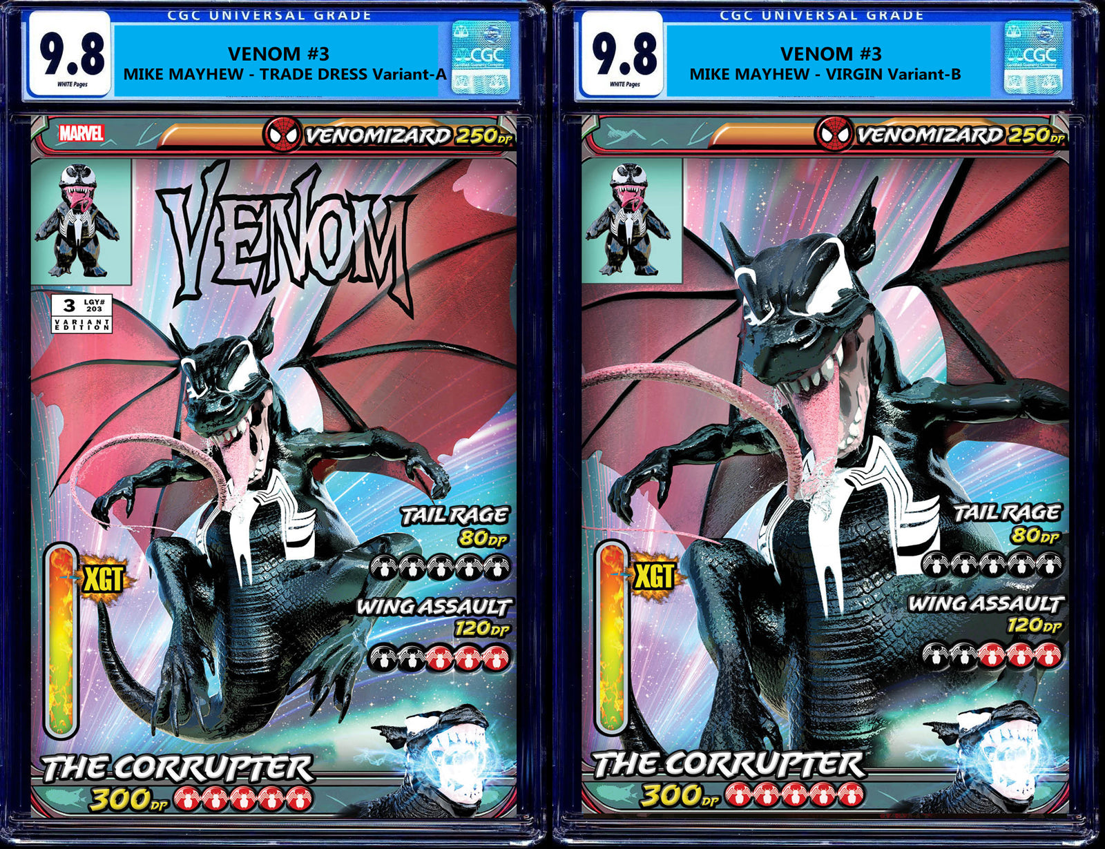 Venom 3 Pokemon TCG Charizard Mike Mayhew Spider-man Virgin Variant DC Comics Marvel Comics X-Men Batman Joker East Side Comics Virgin Exclusive cgc signed ss comics