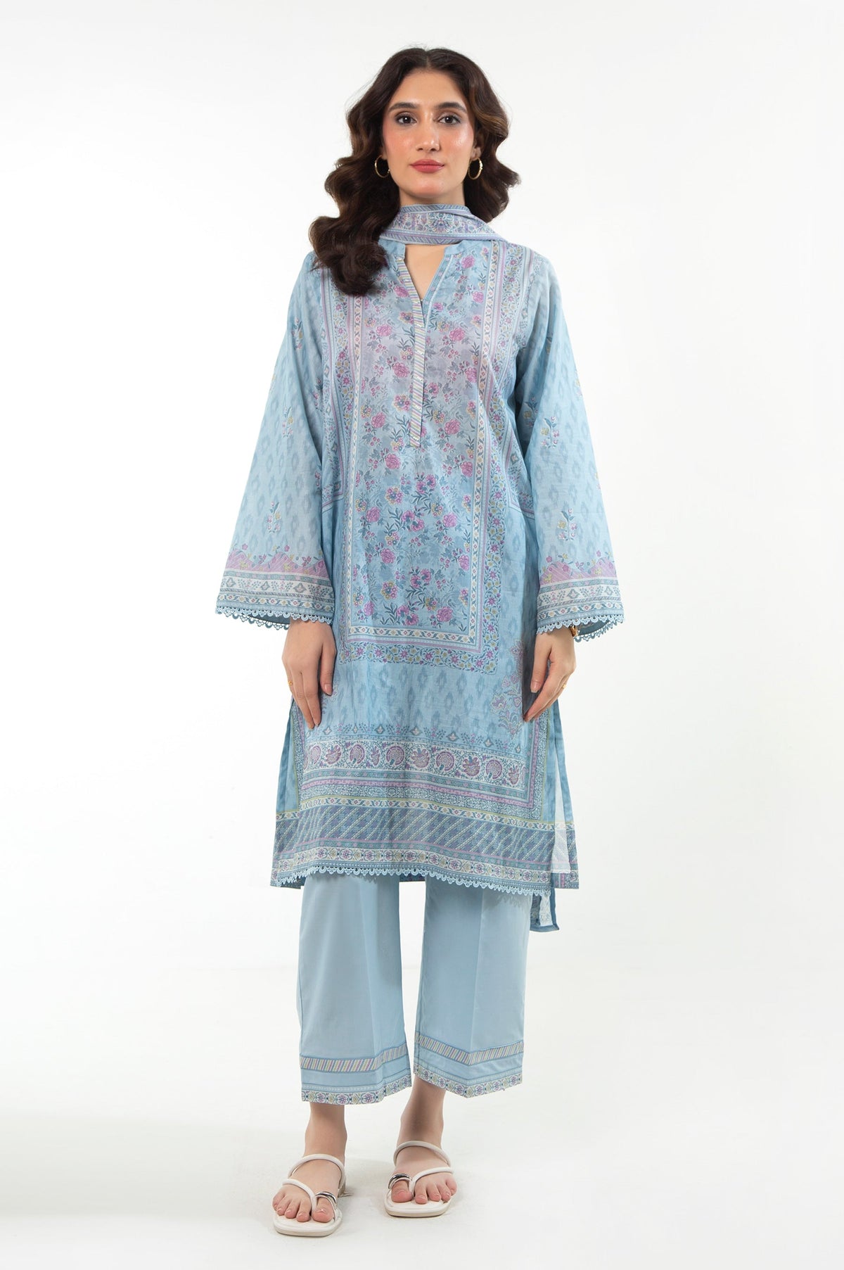 PRINTED LAWN STITCHED 3 PIECE SUIT