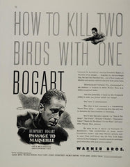 1944 Movie Ad Humphrey BOGART Passage to Marseille - ORIGINAL ADVERTISING WW2-1