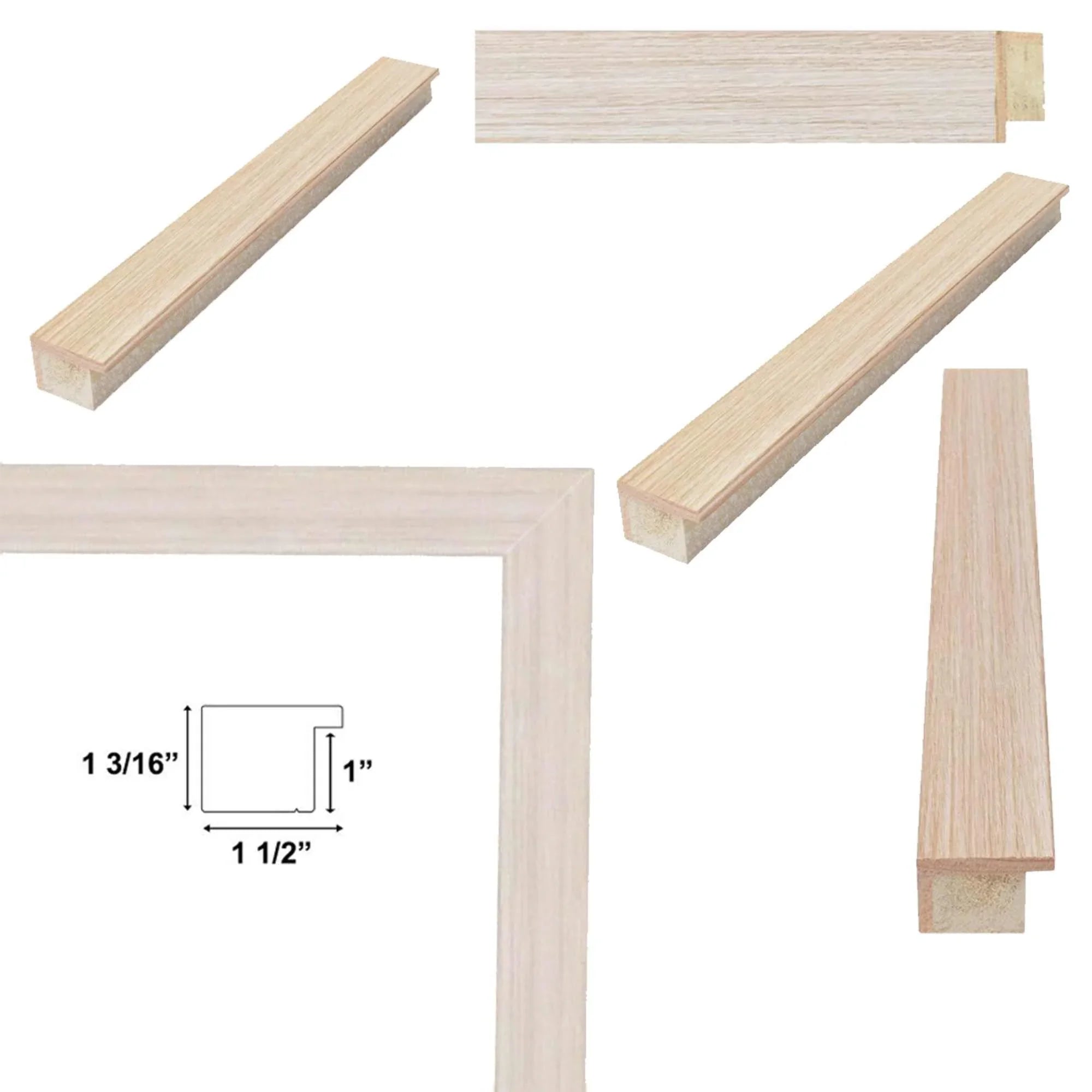 11x11 Frame Weathered White Wash Wood Grain Picture Frame