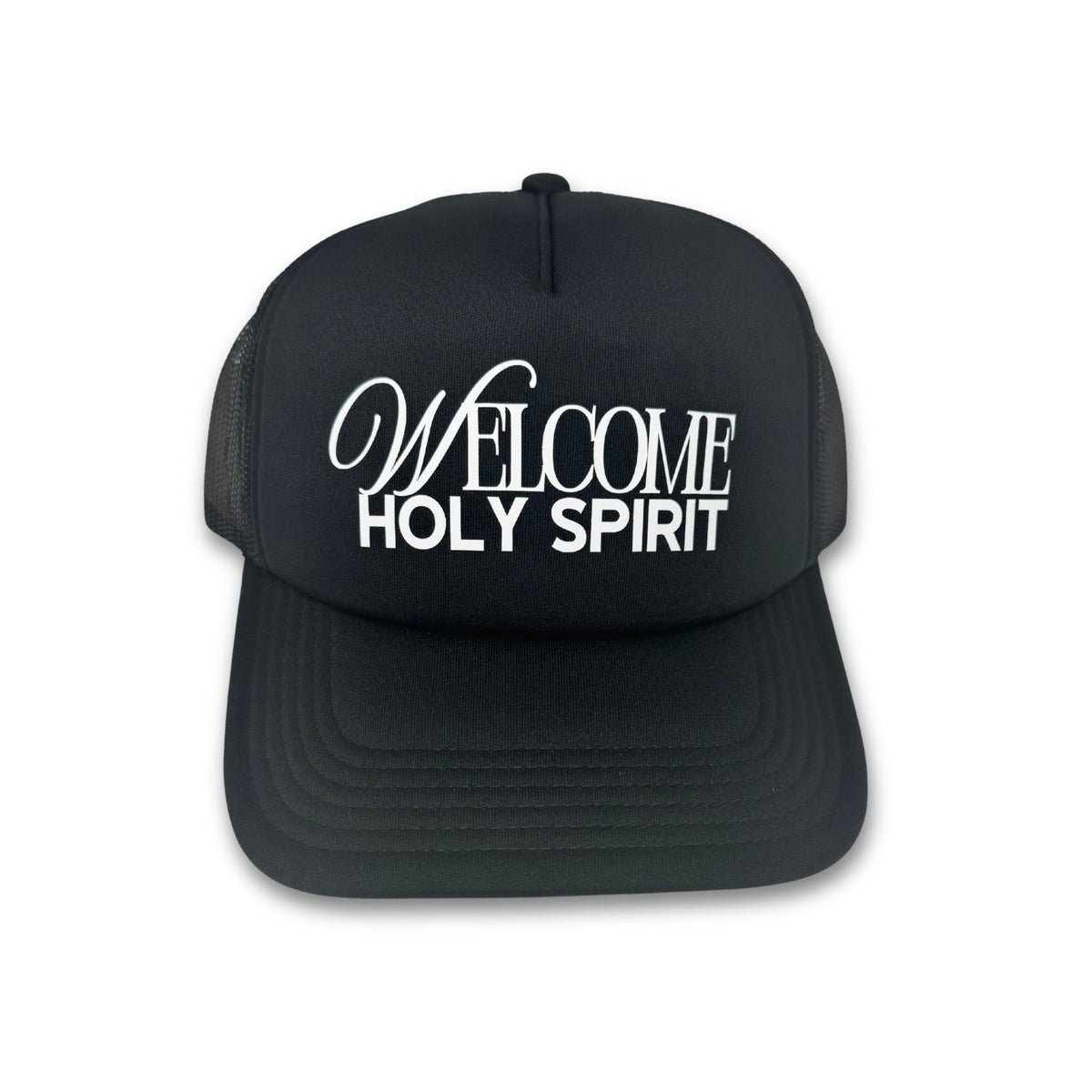 Welcome Holy Spirit Trucker Hat - Black