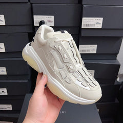 AMIRI || Men's Bone Runner Sneakers in Warm Grey - FASHION MYST