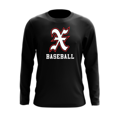 X Baseball Logo Black Long Sleeve Shirt
