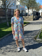 Yasflowering Short Sleeve Dress New Show Halogen Blue Flowers